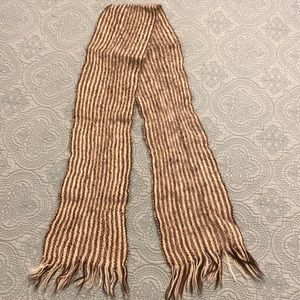 Black & cream angora blend scarf